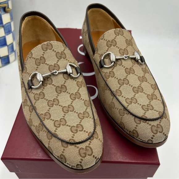 Men's Gucci, Jordaan horsebit canvas Loafers size fits US made